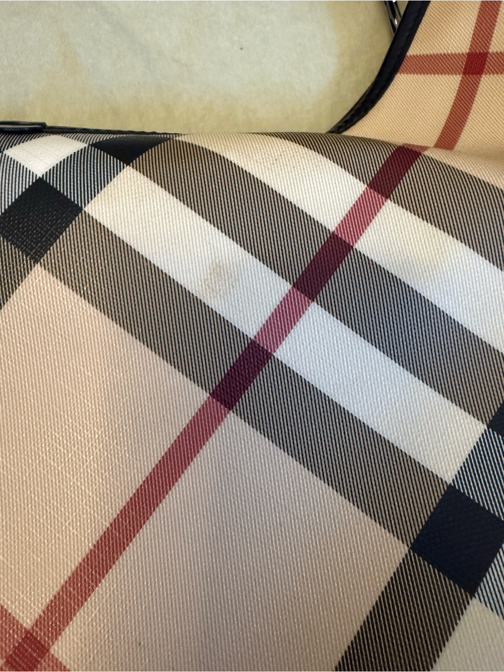 Burberry Beige Nova Check Hobo Shoulder Bag with Black Trim - Picture 3 of 12